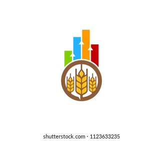 Wheat Stats Icon Logo Design Element