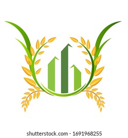 Símbolo de estadísticas de trigo o plantilla de icono