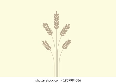 wheat stems, food grains vector backgrounds, patterns, cultivate