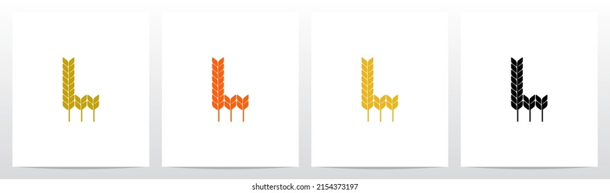 Wheat Stems Forming Letter Logo Design L