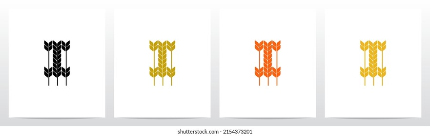 Wheat Stems Forming Letter Logo Design I