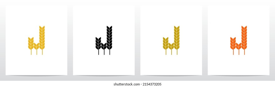 Wheat Stems Forming Letter Logo Design J
