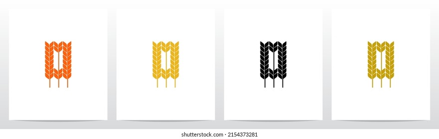 Wheat Stems Forming Letter Logo Design O