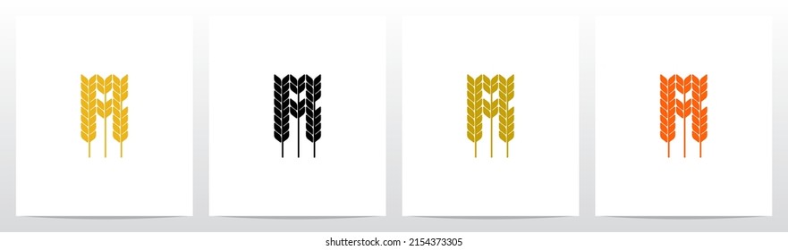 Wheat Stems Forming Letter Logo Design R