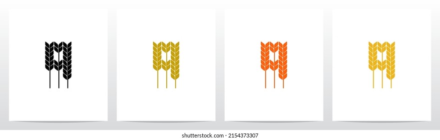Wheat Stems Forming Letter Logo Design Q