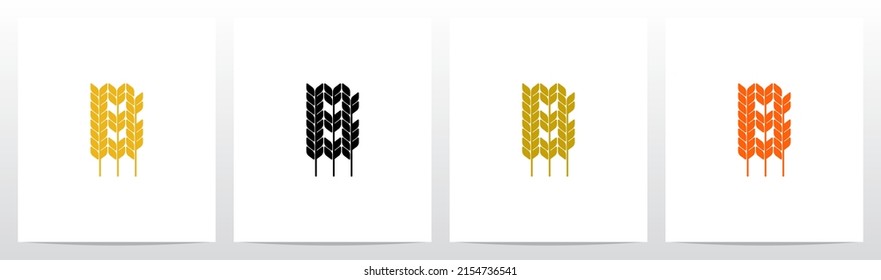 Wheat Stems Forming Letter Logo Design B