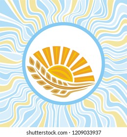 Wheat and sun. Vector illustration