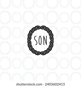 Wheat Sunflower monogram icon vector logo design