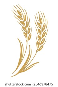 Wheat symbol. Grain stalks, rye ears, barley, oats, cereals logo emblem