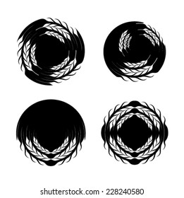 Wheat symbol set - black symbols isolated from background