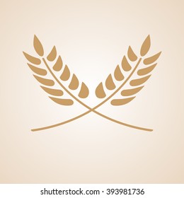 wheat symbol sign, flat icon, flat symbol