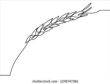 Wheat Symbol Sign One Line Icon-Continuous One Line Drawing