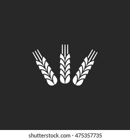 Wheat symbol sign simple icon on background