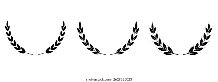 Wheat symbol vector. Wheat symbol vector illustration. Wheat logo. Grain spikes set icons. Grain icon.