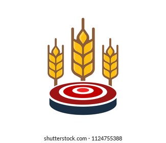 Wheat Target Icon Logo Design Element