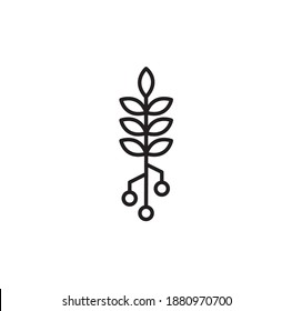 Wheat tech, food tech, smart food simple thin line icon vector illustration 