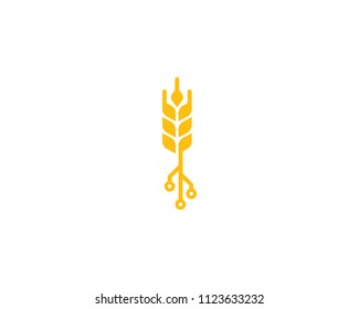 Wheat Tech Icon Logo Design Element