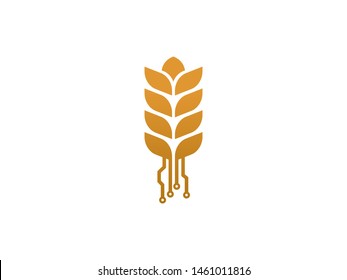 Wheat technology logo symbol or icon template
