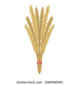 wheat for thanksgiving color illustration