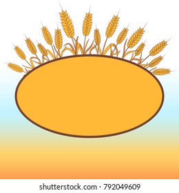 Wheat themed blank banner and label design