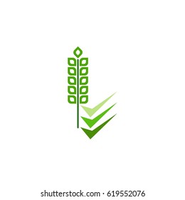 Wheat with tick logo design