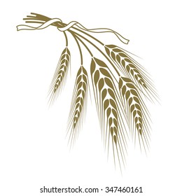 of wheat tied with a ribbon