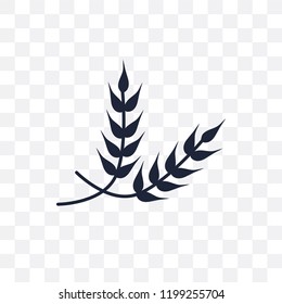 Wheat transparent icon. Wheat symbol design from Agriculture, Farming and Gardening collection. Simple element vector illustration on transparent background.
