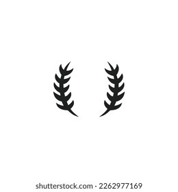 Weizen, zwei geometrische, einfache Symbollogo, Vektorgrafik