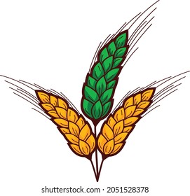 Wheat vector art and illustration