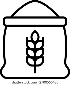 Design de vetor de trigo em estilo moderno, ingrediente de padaria e conceito de colheita de grãos, ilustração de alimentos naturais. Ícone de Linha