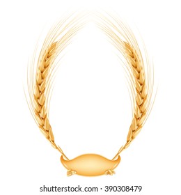 Wheat. Vector frame. Realistic vector illustration