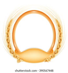 Wheat. Vector frame. Realistic vector illustration