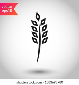 Wheat vector icon. Agriculture vector icon sign. EPS 10 wheat flat symbol