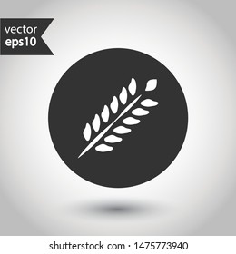 Wheat vector icon. Agriculture vector icon sign. EPS 10 wheat flat symbol. Round icon design.