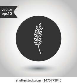 Wheat vector icon. Agriculture vector icon sign. EPS 10 wheat flat symbol. Round icon design.