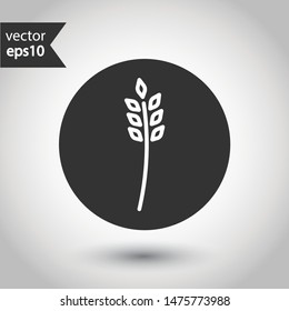 Wheat vector icon. Agriculture vector icon sign. EPS 10 wheat flat symbol. Round icon design.