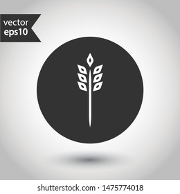 Wheat vector icon. Agriculture vector icon sign. EPS 10 wheat flat symbol. Round icon design.