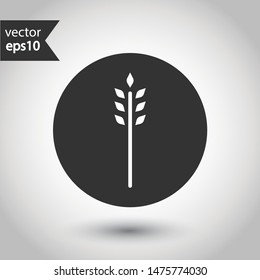 Wheat vector icon. Agriculture vector icon sign. EPS 10 wheat flat symbol. Round icon design.