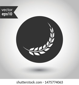 Wheat vector icon. Agriculture vector icon sign. EPS 10 wheat flat symbol. Round icon design.