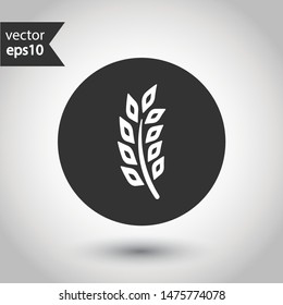 Wheat vector icon. Agriculture vector icon sign. EPS 10 wheat flat symbol. Round icon design.