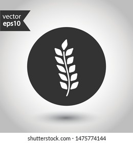 Wheat vector icon. Agriculture vector icon sign. EPS 10 wheat flat symbol. Round icon design.