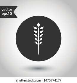 Wheat vector icon. Agriculture vector icon sign. EPS 10 wheat flat symbol. Round icon design.