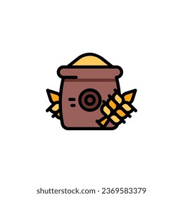 wheat vector icon. bakery icon filled line style. perfect use for logo, presentation, website, and more. simple modern icon design color line style