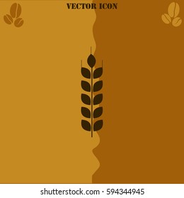 Wheat vector  icon. Coffee symbol background.