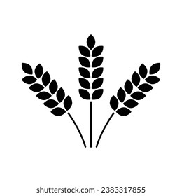 signo de gluten del icono del vector del trigo