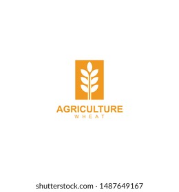 wheat vector icon illustration template, logo design