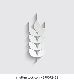 wheat vector icon on a grey background