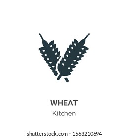 Wheat vector icon on white background. Flat vector wheat icon symbol sign from modern kitchen collection for mobile concept and web apps design.