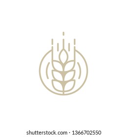 Wheat Vector Icon, Outline Modern Logotype Isolated On White Background.