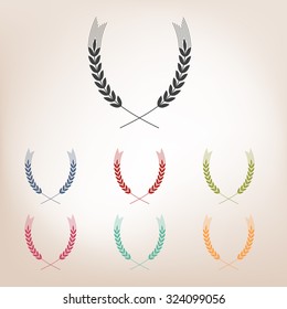 wheat vector icon set